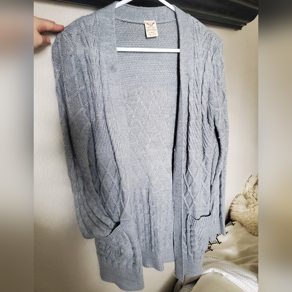 Grey Cable Knit Cardigan - Picture 5 of 5